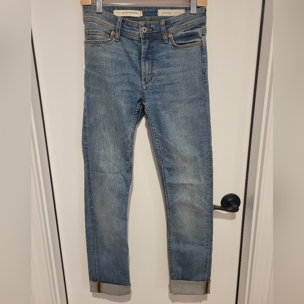 Anthropologie Light Blue Slim Straight Jeans